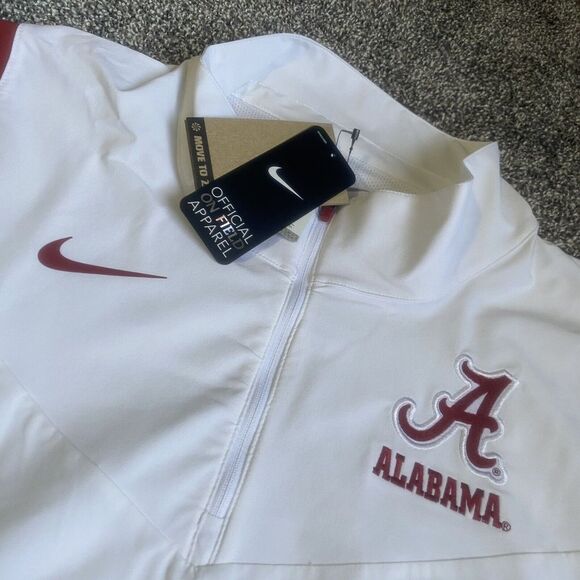 Nike On Field Alabama Crimson Tide 1/4 Zip Windbreaker Bama Mens XXL DN6166-100 - Picture 2 of 5